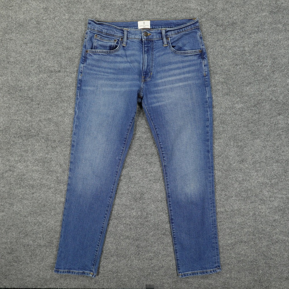 Mutual Weave The Taper Jeans Mens 33x30 Blue Tapered Stretch Denim Medium Wash